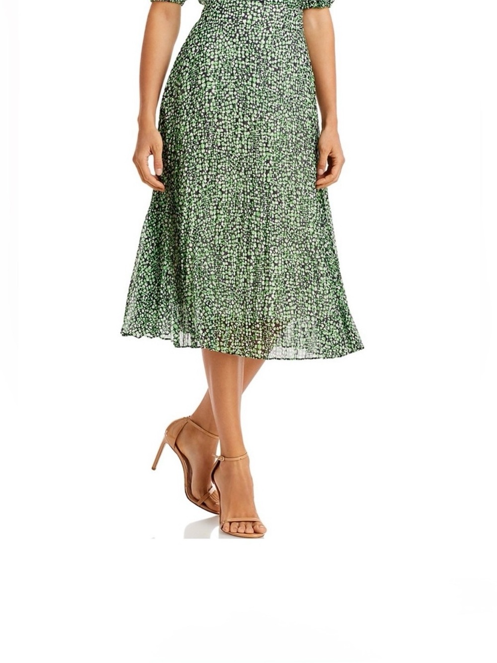 BOSS Vaplina Pleated Green Skirt in Midnight Fantasy (Size 0)
